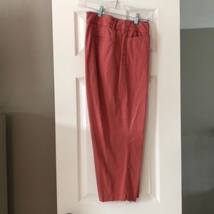 Loft size 14 curvy crop salmon colored pants